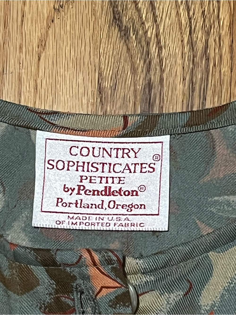 Country Sophisticates Petite by Pendleton Floral Rayon Jacket Blouse Size 14 USA - Picture 5 of 6